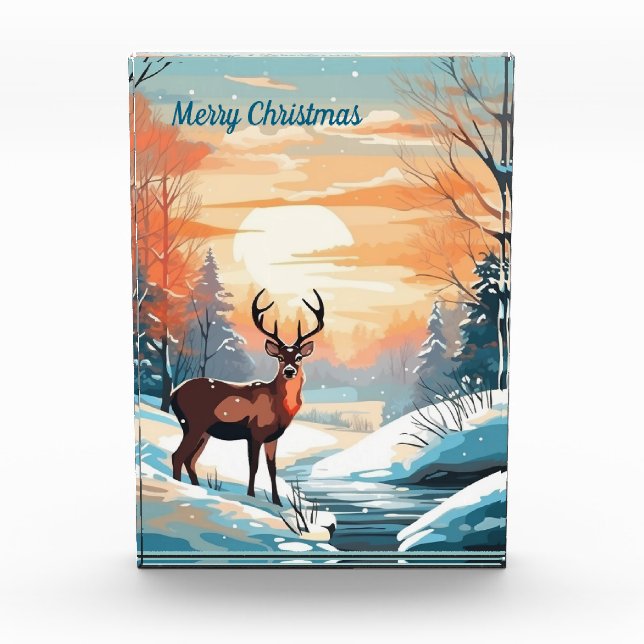 Wintersonnenuntergang Fotoblock (Vorderseite)