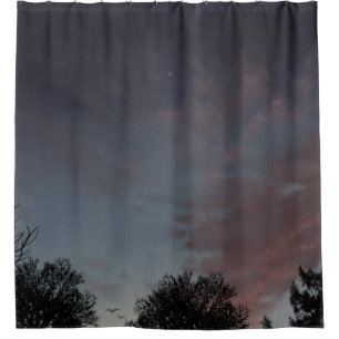 Wintersonnenuntergang mit Stern Duschvorhang