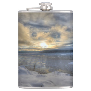 Wintersonnenwende Turnagain Arm Flachmann