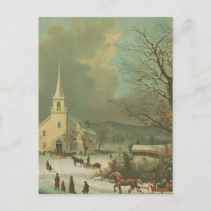 Wintersonntag in alten Zeiten Postkarte