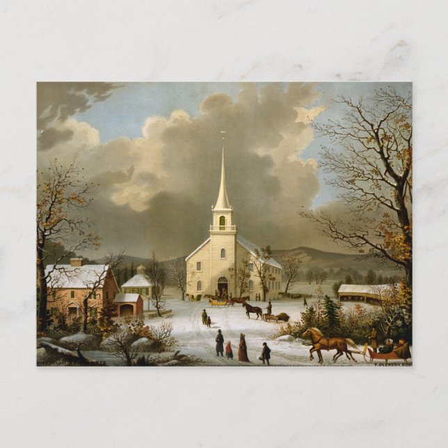 Wintersonntag in der Olden Times Postkarte (Vorderseite)