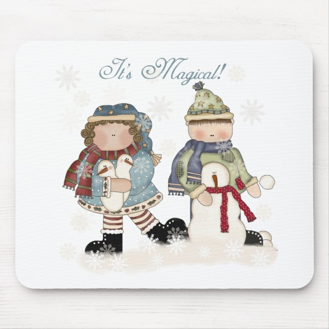 Winterspass T - Shirt und Geschenke Mousepad (Vorne)