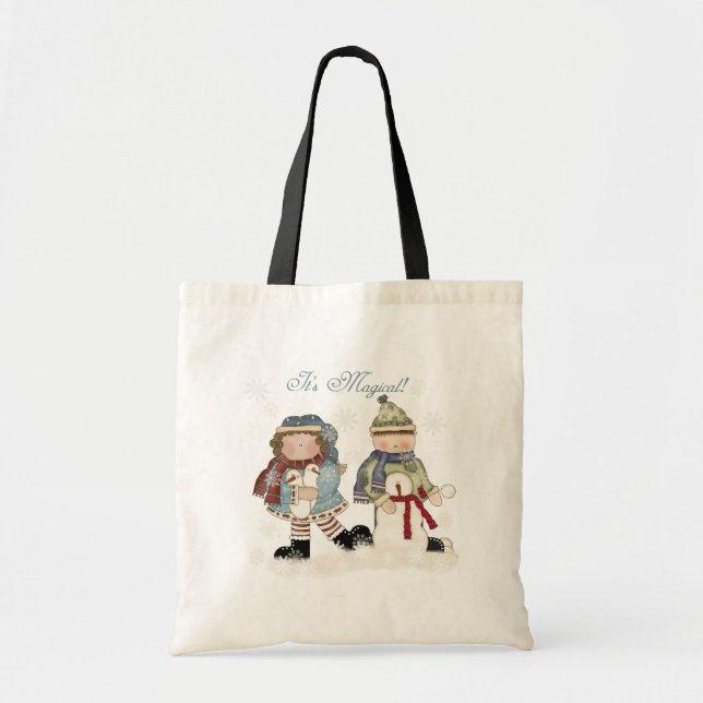 Winterspass T - Shirt und Geschenke Tragetasche (Vorne)
