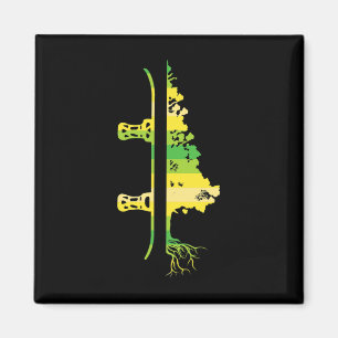 Winterspiele Funny Mountain Snowboarden Pine Tree Magnet