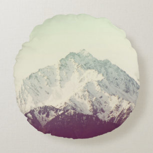 Winterspitzen: Vintager Hipster-Filter. Rundes Kissen