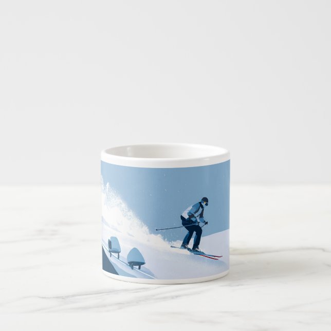 Wintersport-Illustration Espressotasse (Vorderseite)