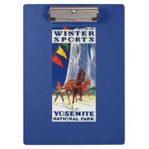 Wintersport im Yosemite PlakatYosemite, CA Klemmbrett