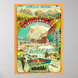Wintersport in Grindelwald, Schweiz, Mosaik Poster