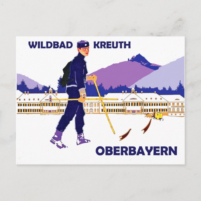 Wintersport in Wildbad - kreuth, Oberbayern Postkarte (Vorderseite)