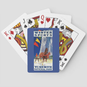 Wintersport in Yosemite PosterYosemite, CA Spielkarten