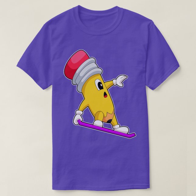 Wintersport mit Pencil Snowboard T-Shirt (Design vorne)