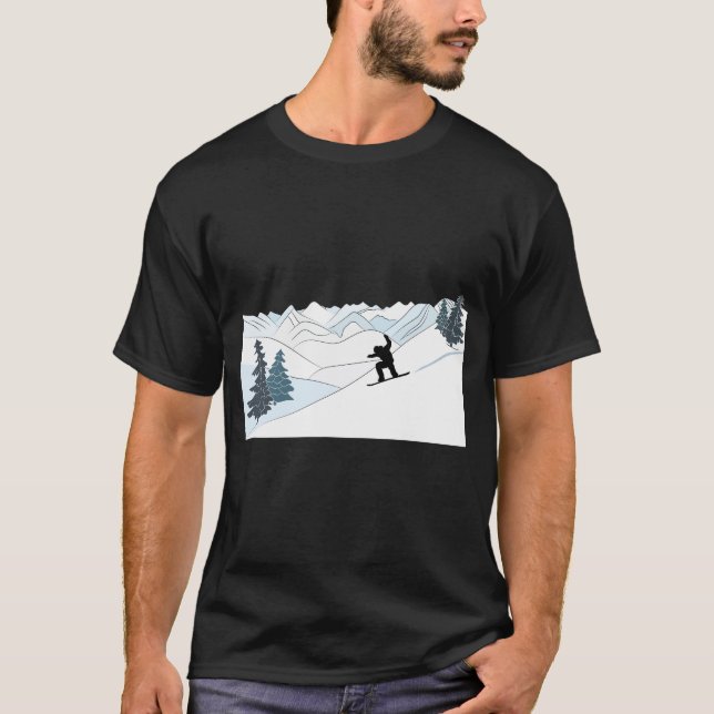 Wintersport mit Snowboardszene T-Shirt (Vorderseite)