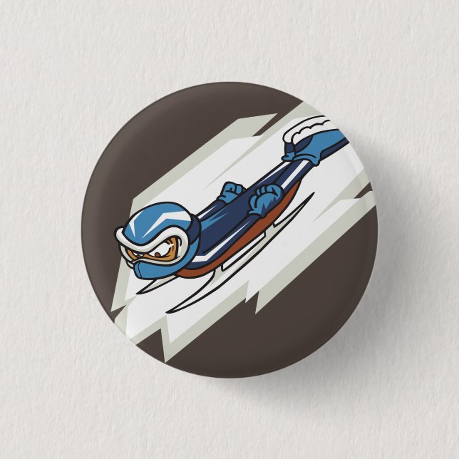 Wintersport Skelett Flair Pinback Button (Vorderseite)