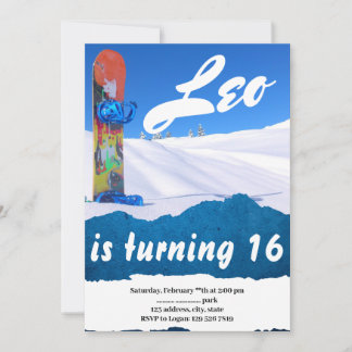 Wintersport Snowboarden Einladung zum Geburtstag