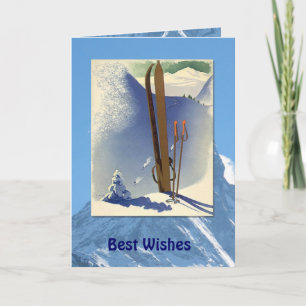 Wintersport – Vintage‑Skiszene Karte