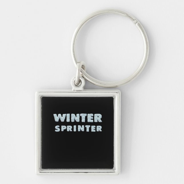 Wintersport - Winter Sprinter - Shirt Skifahren Schlüsselanhänger (Vorne)