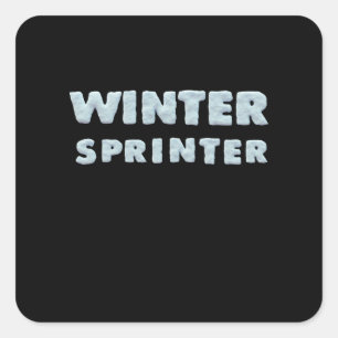 Wintersport - Wintersprinter - Shirt Skifahren Quadratischer Aufkleber