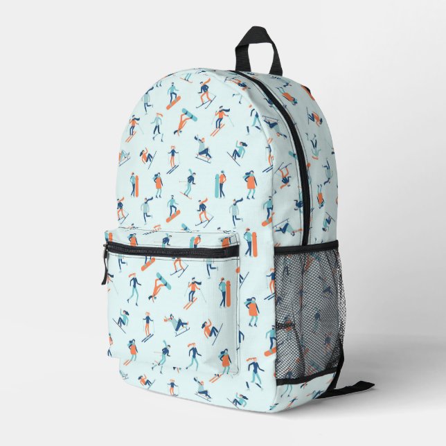 Wintersportart Bedruckter Rucksack (Rückseitige Ecke Rechts)