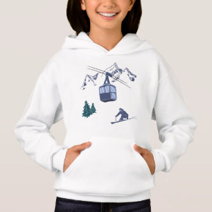 Wintersportarten in der Skizze Hoodie