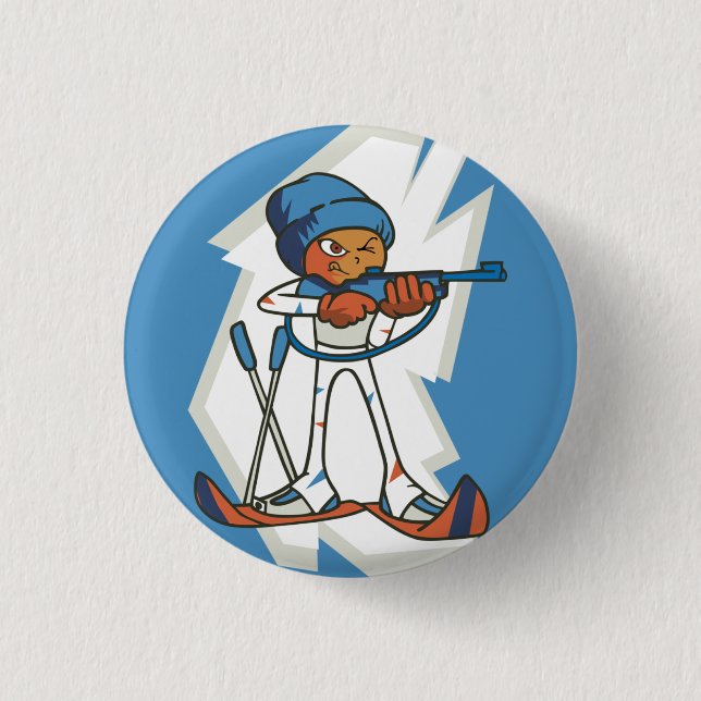 Wintersportbiathlon Flair Button (Vorderseite)