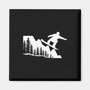Wintersporterlebnis Snowboarden Wintersport Schnee Magnet