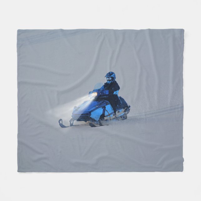 Wintersportgeschenk für Snow-Mobile Fleecedecke (Vorderseite (Horizontal))