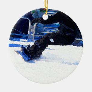 Wintersportgeschenk für Snowboarder Keramikornament