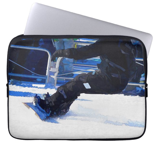 Wintersportgeschenk für Snowboarder Laptopschutzhülle (Vorderseite)