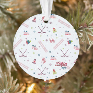 Wintersporthockey, Eis, Skisaal, Skate Ornament