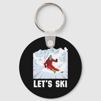 Wintersportschneebrett für Retro-Skifahren Lasse S Schlüsselanhänger