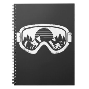 Wintersportskigebiet Schneebrett Landschaftsgogge Notizblock