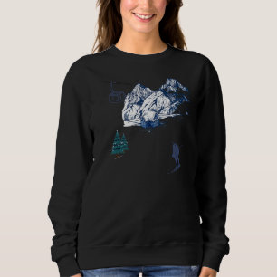 Wintersportskigebiet Schneeszene Vintages Skigebie Sweatshirt