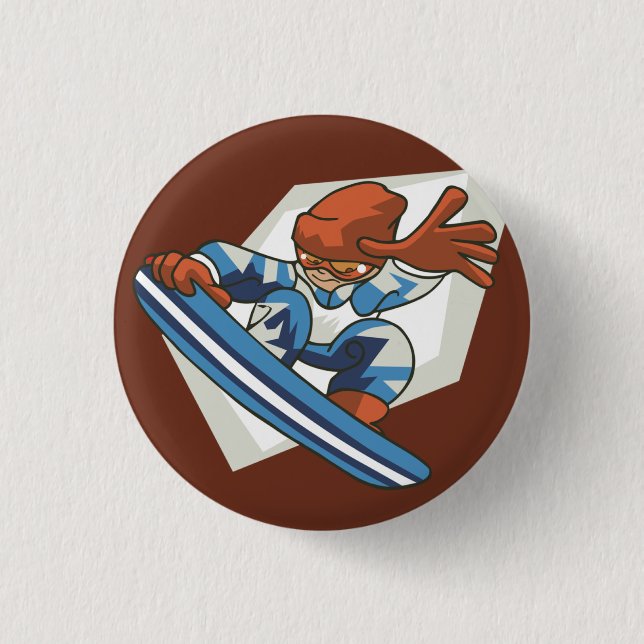 Wintersportsnowboarder Flair Button (Vorderseite)