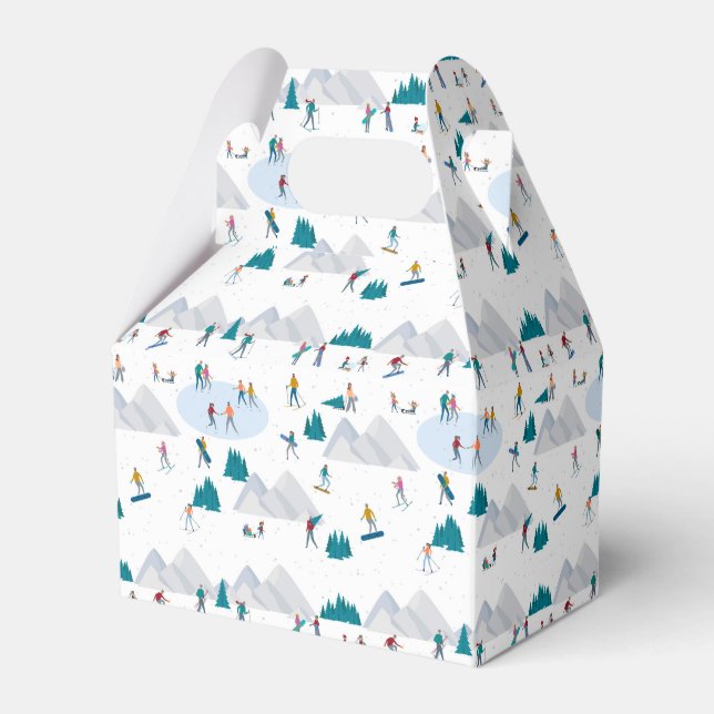 Wintersporturlaub Fun Muster Geschenkschachtel (Vorderseite)