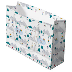 Wintersporturlaub Fun Muster Große Geschenktüte