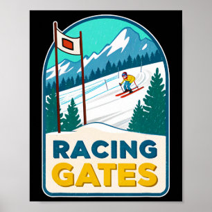 Wintersportwettkampf Racing Gates Enth Poster