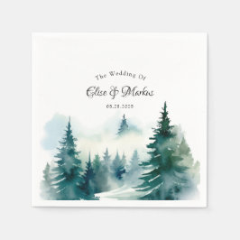 Winterspruce Weihnachtsbaumlandschaft Hochzeit Serviette