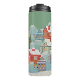 Winterstadt Weihnachten Thermosbecher