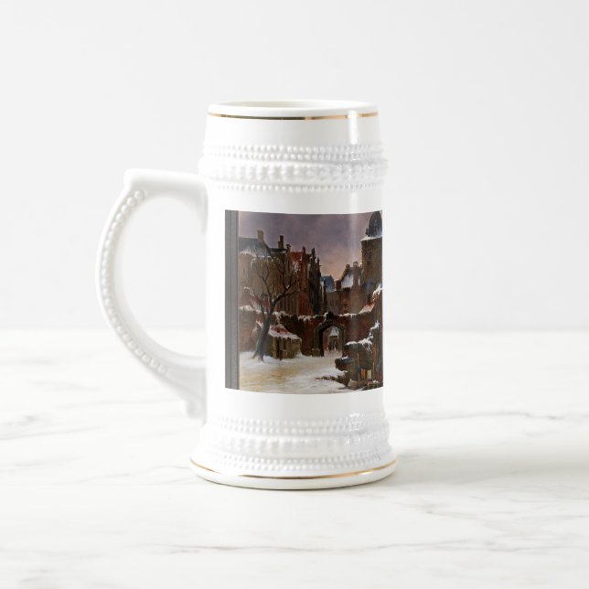 Winterstadtbild mit Frost River Classic Art Bierglas (Links)
