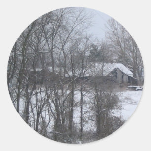 Winterstall Runder Aufkleber