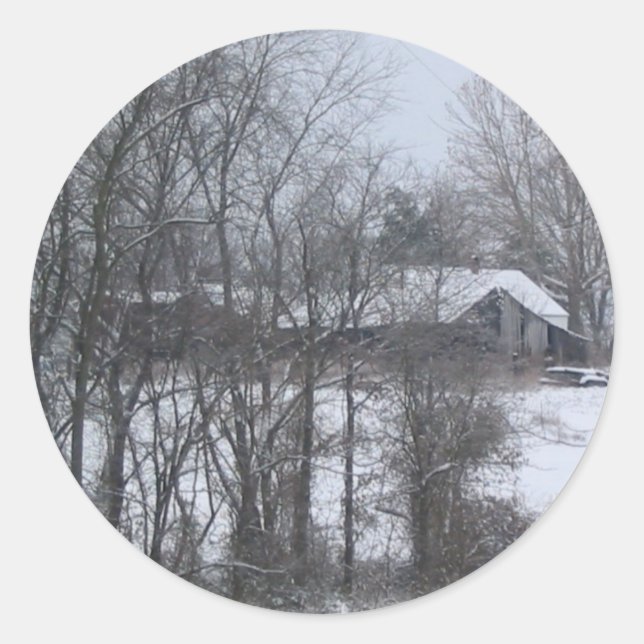Winterstall Runder Aufkleber (Vorderseite)