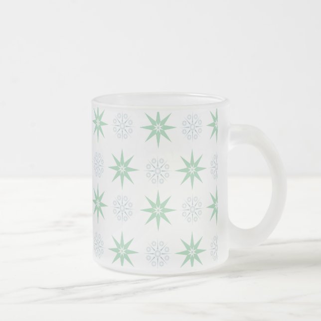 Winterstars und Schneeflocken-Muster Mattglastasse (Rechts)