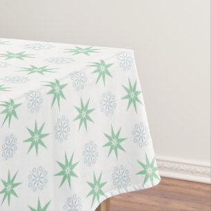 Winterstars und Schneeflocken Weiß Tischdecke