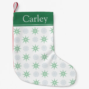 Winterstars und Schneeflockenmuster Personalisiert Kleiner Weihnachtsstrumpf