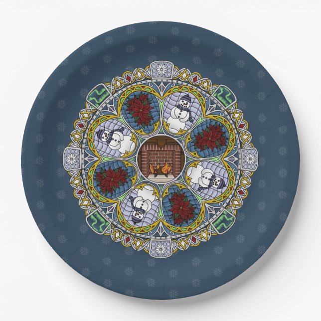 Winterstil-Papierplatte Pappteller (Vorderseite)