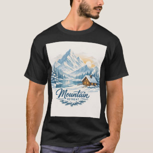 Winterstille: Schneebedeckte Berghütte T-Shirt