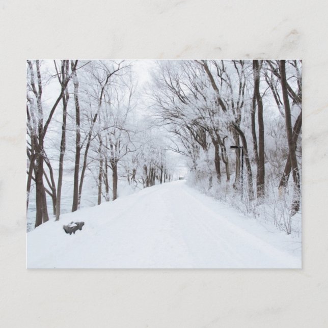 Winterstraße Postkarte (Vorderseite)
