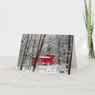Wintersturm, Roter Krebs, Urlaub, Schnee Feiertagskarte