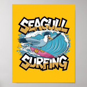 Wintersurfer Seagull, Seagull Surfen, Seagull Poster