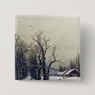 Winterszene, 19. Jahrhundert Button